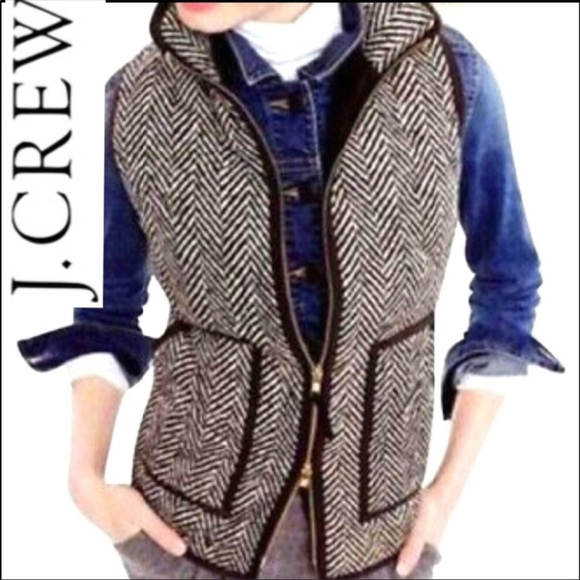 J. Crew Herringbone Excursion Quilted Puffer Vest - Picture 16 of 16
